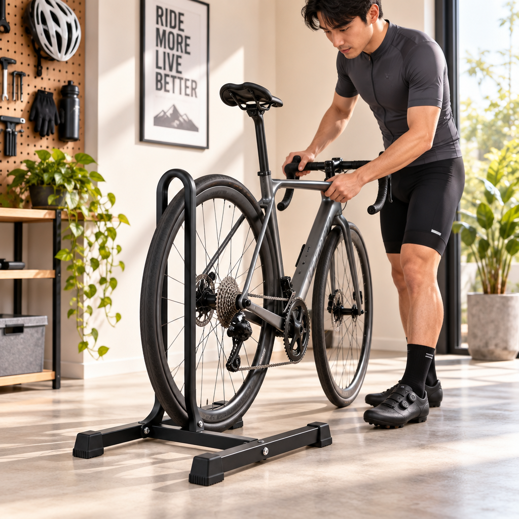 Freestanding Bike Stand in use